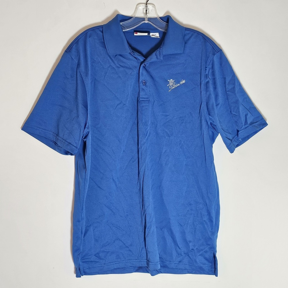 Clique Polo Shirt Womens Large Blue Southern Hills Golf Club Tulsa Oklahoma Logo